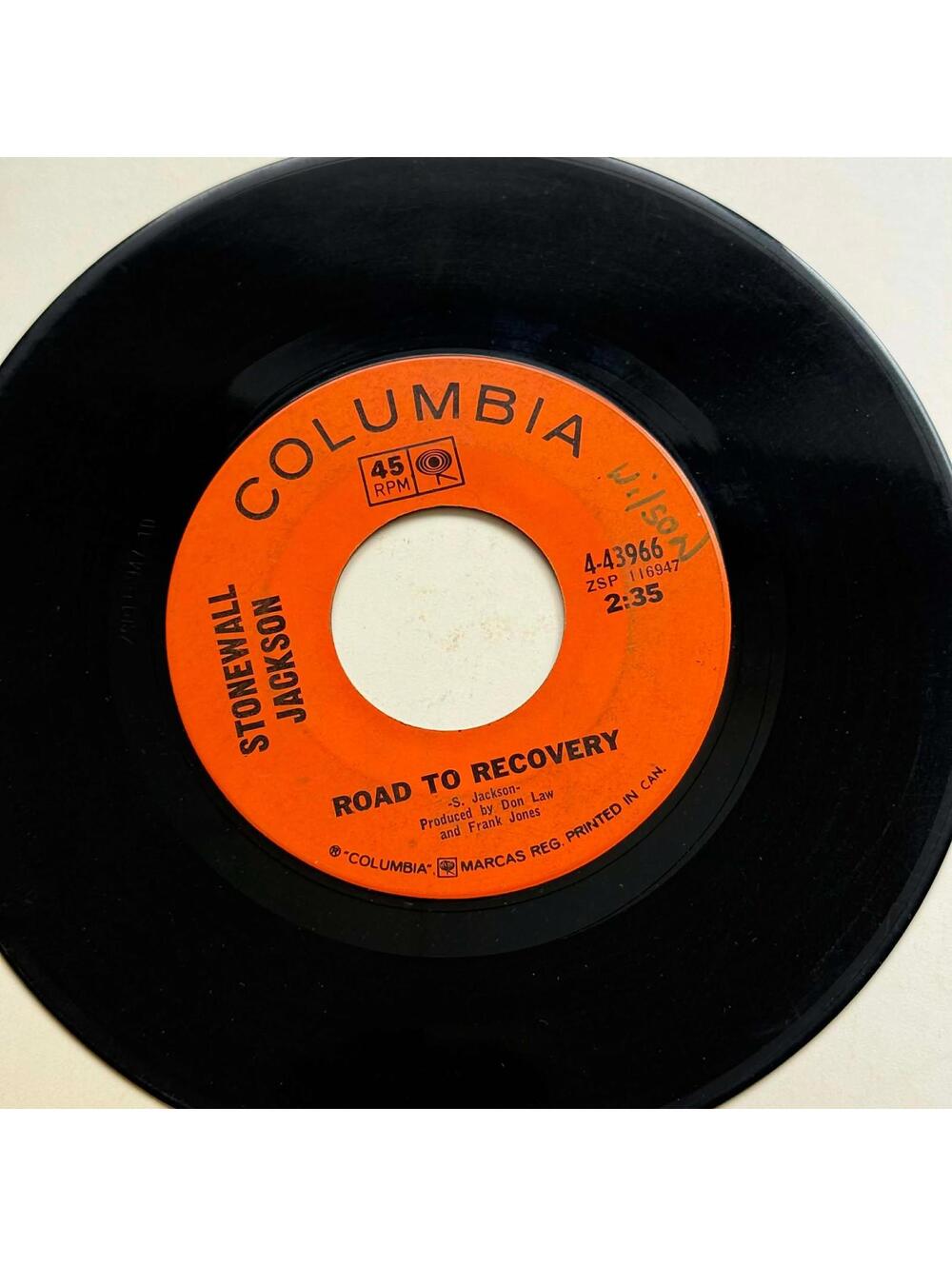 Stonewall Jackson - Stamp Out Loneliness/Road to Recovery 45rpm VG+ R31